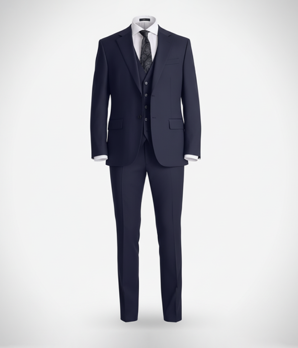 Harrington Twill Navy Wool Suits