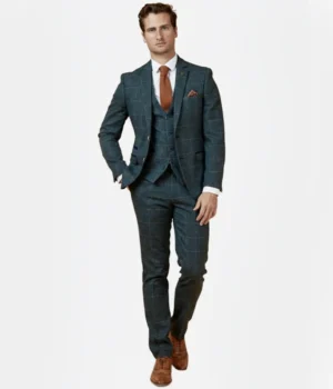 Harrington Wool Check Grey Suit Front