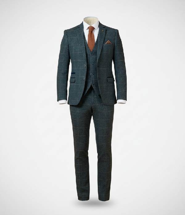 Harrington Wool Check Grey Suit