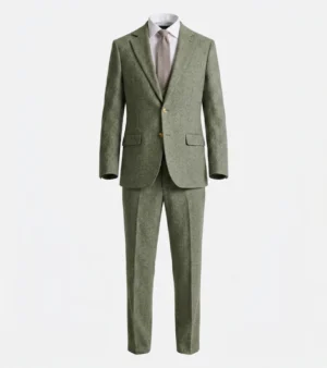 Harrington Wool Herringbone Olive Suit