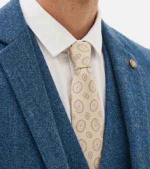 Harrington Wool Plaid Blue Suit Collar