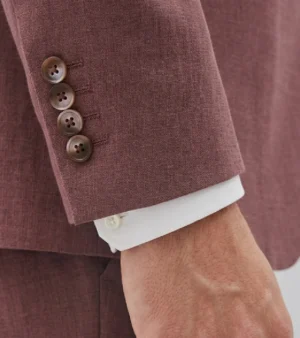 Harrington Wool Plaid Dark Pink Suit Cuffs