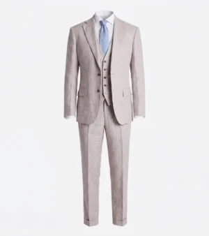 Harrington Wool Textured Cream Suit