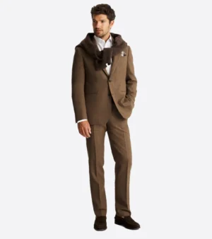 Harrington Wool Twill Brown Suit - Image 2