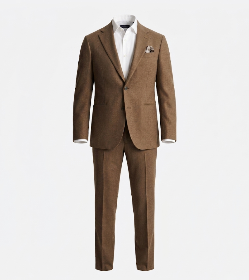 Harrington Wool Twill Brown Suit