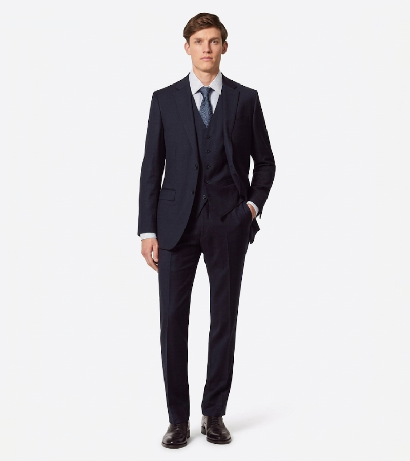 Harrington Wool Twill Dark Navy Suit Front