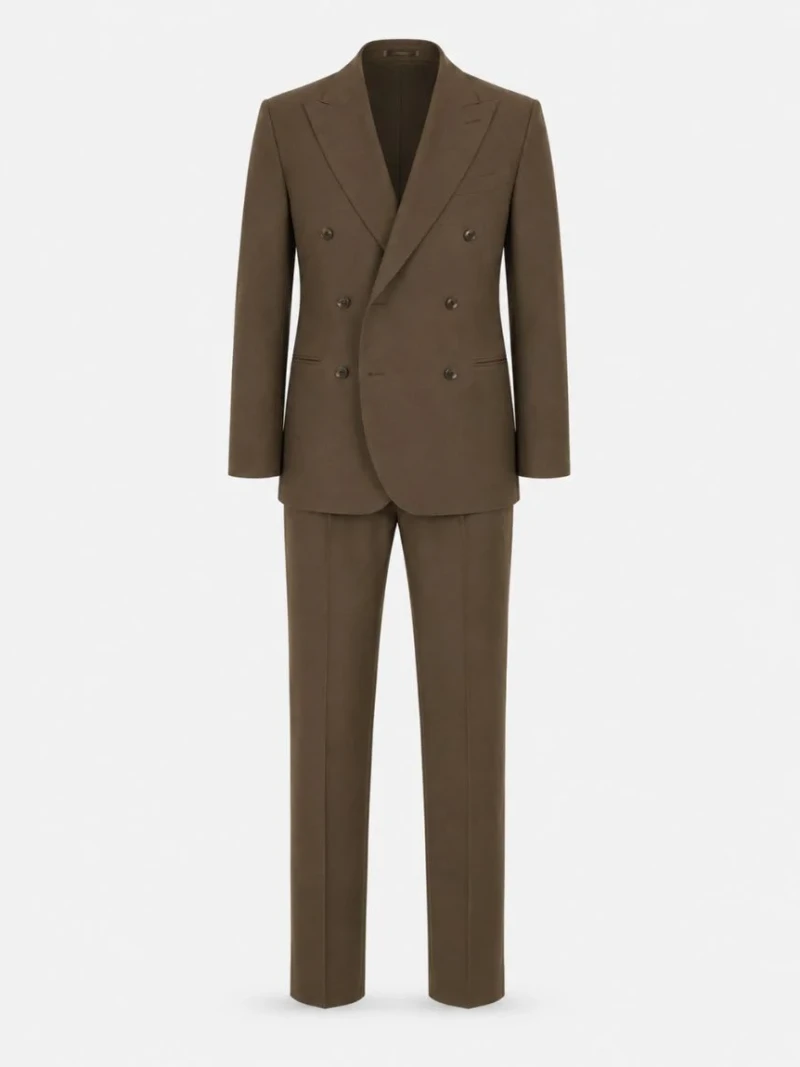 Kingsmere Wool Solid Brown Suit Ghost Mannequin