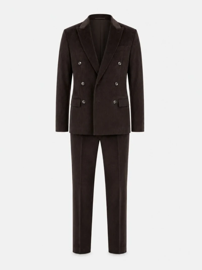 Kingsmere Wool Solid Dark Brown Suit Ghost Mannequin