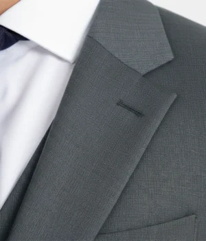 Kingsmere Wool Twill Grey Suit Collar
