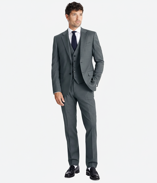 Kingsmere Wool Twill Grey Suit Front