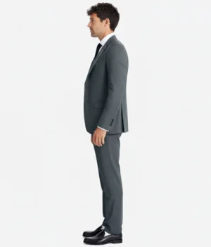 Kingsmere Wool Twill Grey Suit Side