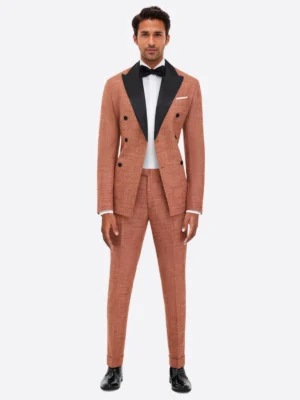 SuitsHeritage Men’s Orange Double Breasted Big & Tall 2 Piece Tuxedo