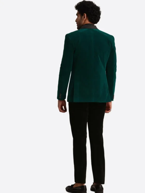 SuitsHeritage Men’s Green Velvet Regular Fit 2 Piece Tuxedo Back