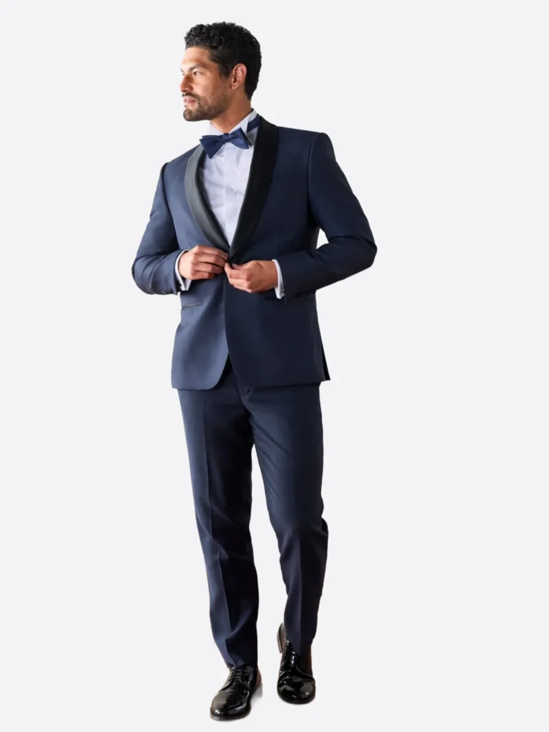 SuitsHeritage Men’s Solid Navy Regular Fit 2 Piece Tuxedo