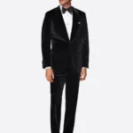 SuitsHeritage Men’s Velvet Black Regular Fit 2 Piece Tuxedo