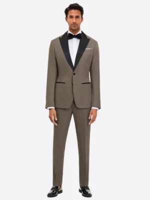 SuitsHeritage Men’s Solid Taupe Regular Fit 2 Piece Tuxedo