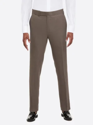 SuitsHeritage Men’s Solid Taupe Regular Fit 2 Piece Tuxedo Pant