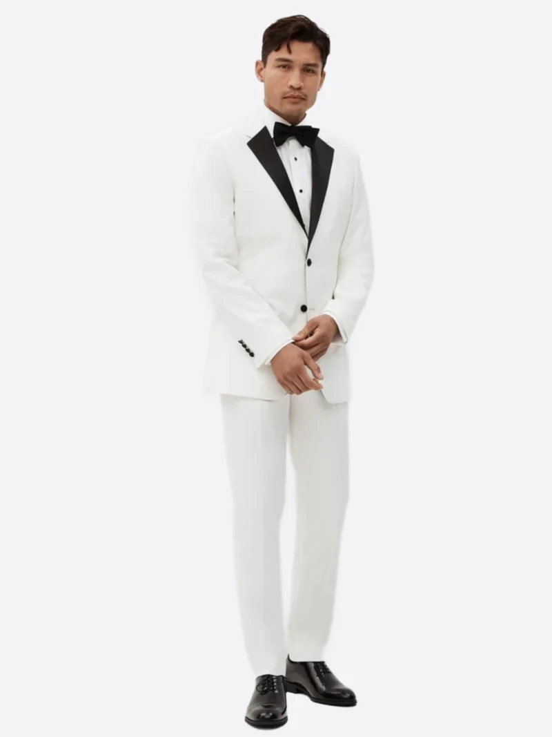 SuitsHeritage Men’s White Slim Fit 2 Piece Tuxedo