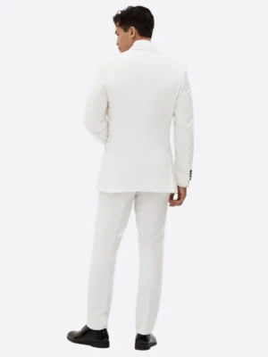 SuitsHeritage Men’s White Slim Fit 2 Piece Tuxedo Back