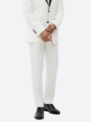 SuitsHeritage Men’s White Slim Fit 2 Piece Tuxedo Pant