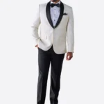 SuitsHeritage Men’s White Solid Big & Tall 2 Piece Tuxedo