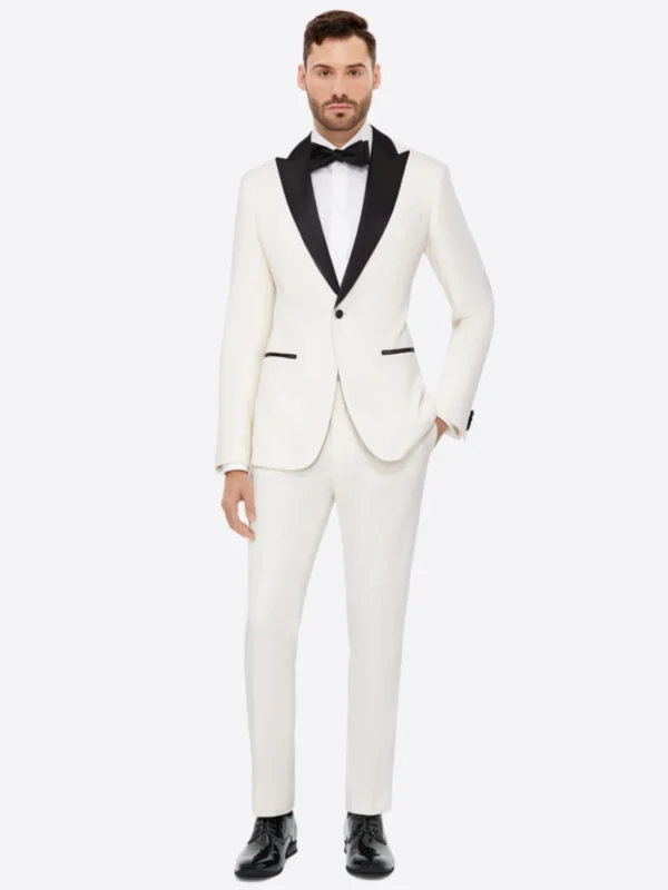 SuitsHeritage Men’s White Regular Fit 2 Piece Tuxedo