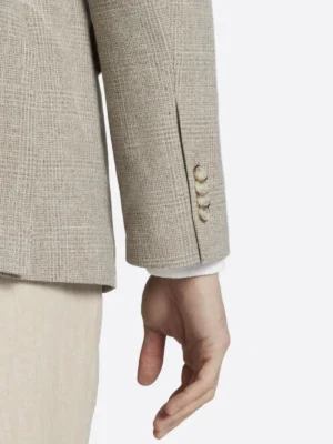 SuitsHeritage Men's Plaid Beige Regular Fit Sport Coat Close