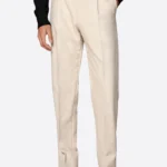 SuitsHeritage Men's Beige Straight Fit Pant