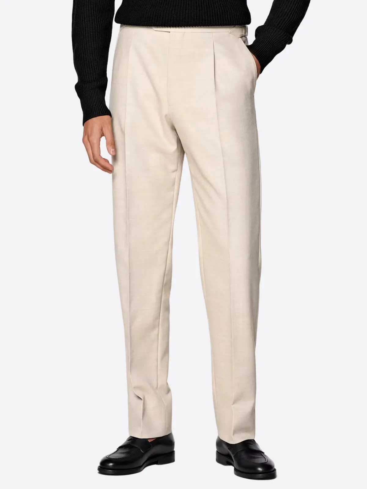 SuitsHeritage Men's Beige Straight Fit Pant