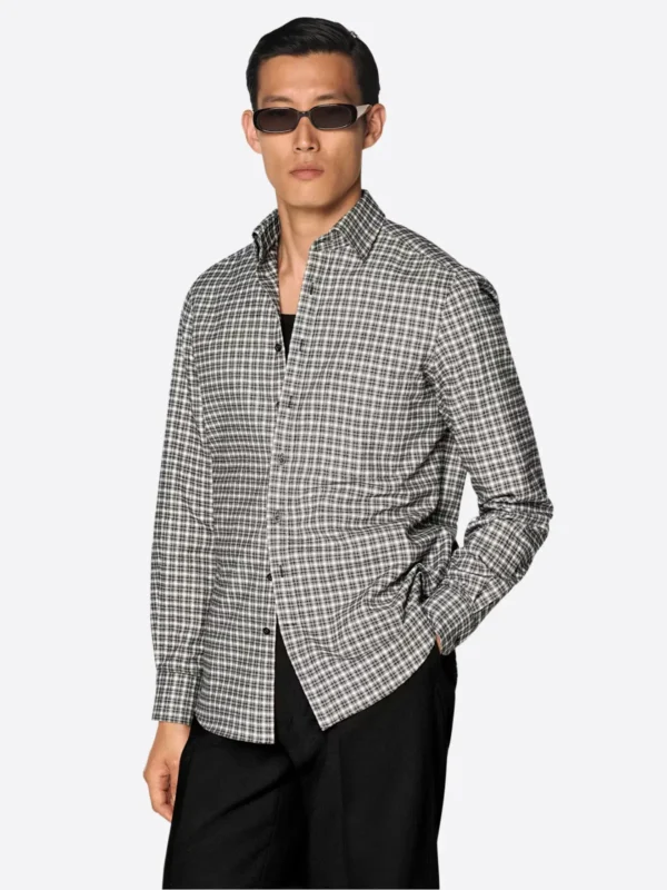 SuitsHeritage Men's Check Black Cotton Casual Shirt
