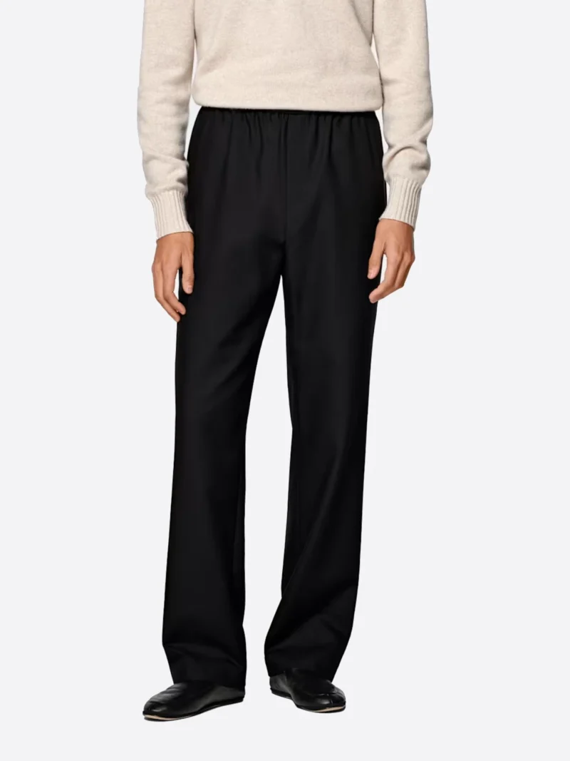 SuitsHeritage Men's Black Solid Straight Fit Pant
