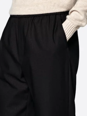 SuitsHeritage Men's Black Solid Straight Fit Pant Closeup