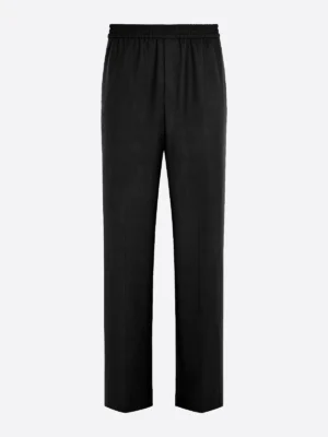 SuitsHeritage Men's Black Solid Straight Fit Pant Front