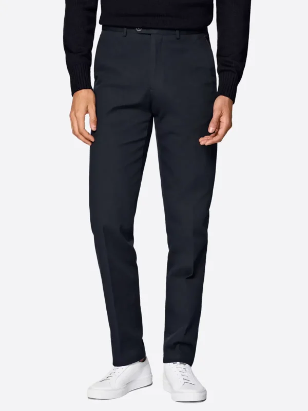 SuitsHeritage Men's Black Slim Fit Chinos