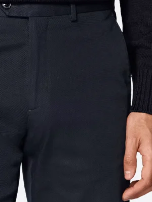 SuitsHeritage Men's Black Slim Fit Chinos Close