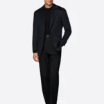 SuitsHeritage Men’s Black Plain Tailored Fit Blazer