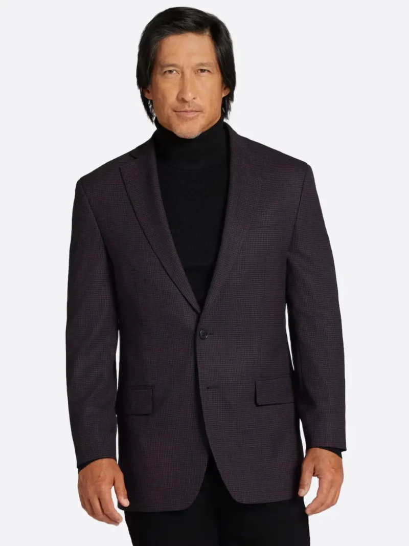 SuitsHeritage Men's Solid Black Slim Fit Sport Coat