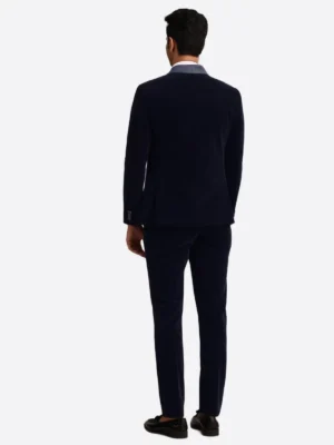 SuitsHeritage Men’s Black Velvet Slim Fit 2 Piece Tuxedo Back