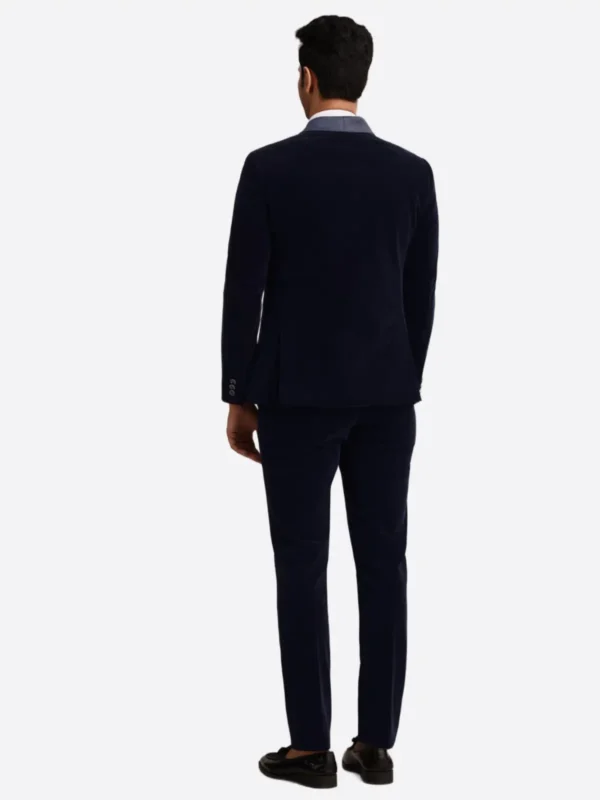 SuitsHeritage Men’s Black Velvet Slim Fit 2 Piece Tuxedo Back