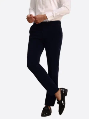 SuitsHeritage Men’s Black Velvet Slim Fit 2 Piece Tuxedo Pant