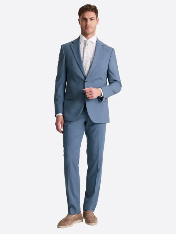 SuitsHeritage Men’s Solid Blue Regular Fit 2 Piece Suit