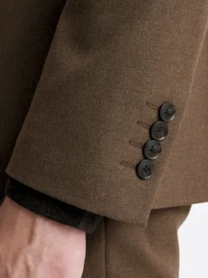 SuitsHeritage Men’s Solid Brown Double Breasted Slim Fit 2 Piece Suit Close