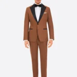 SuitsHeritage Men’s Brown Linen Regular Fit 2 Piece Tuxedo