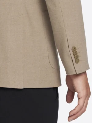 SuitsHeritage Men's Solid Camel Slim Fit Sport Coat Close