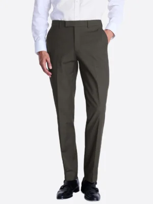 SuitsHeritage Men’s Solid Charcoal Slim Fit 2 Piece Suit Pant