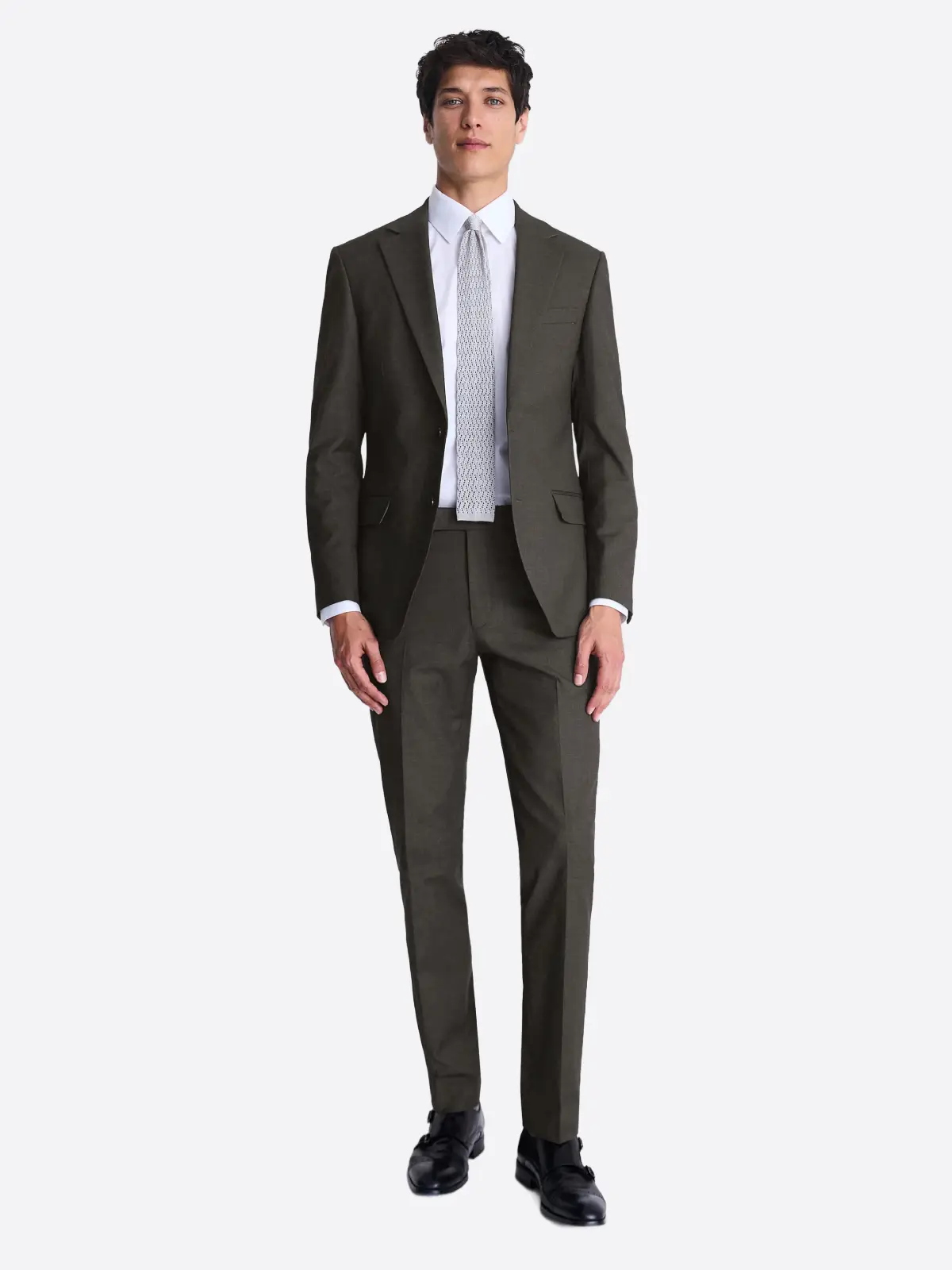 SuitsHeritage Men’s Solid Charcoal Slim Fit 2 Piece Suit SuitsHeritage Men’s Solid Charcoal Slim Fit 2 Piece Suit