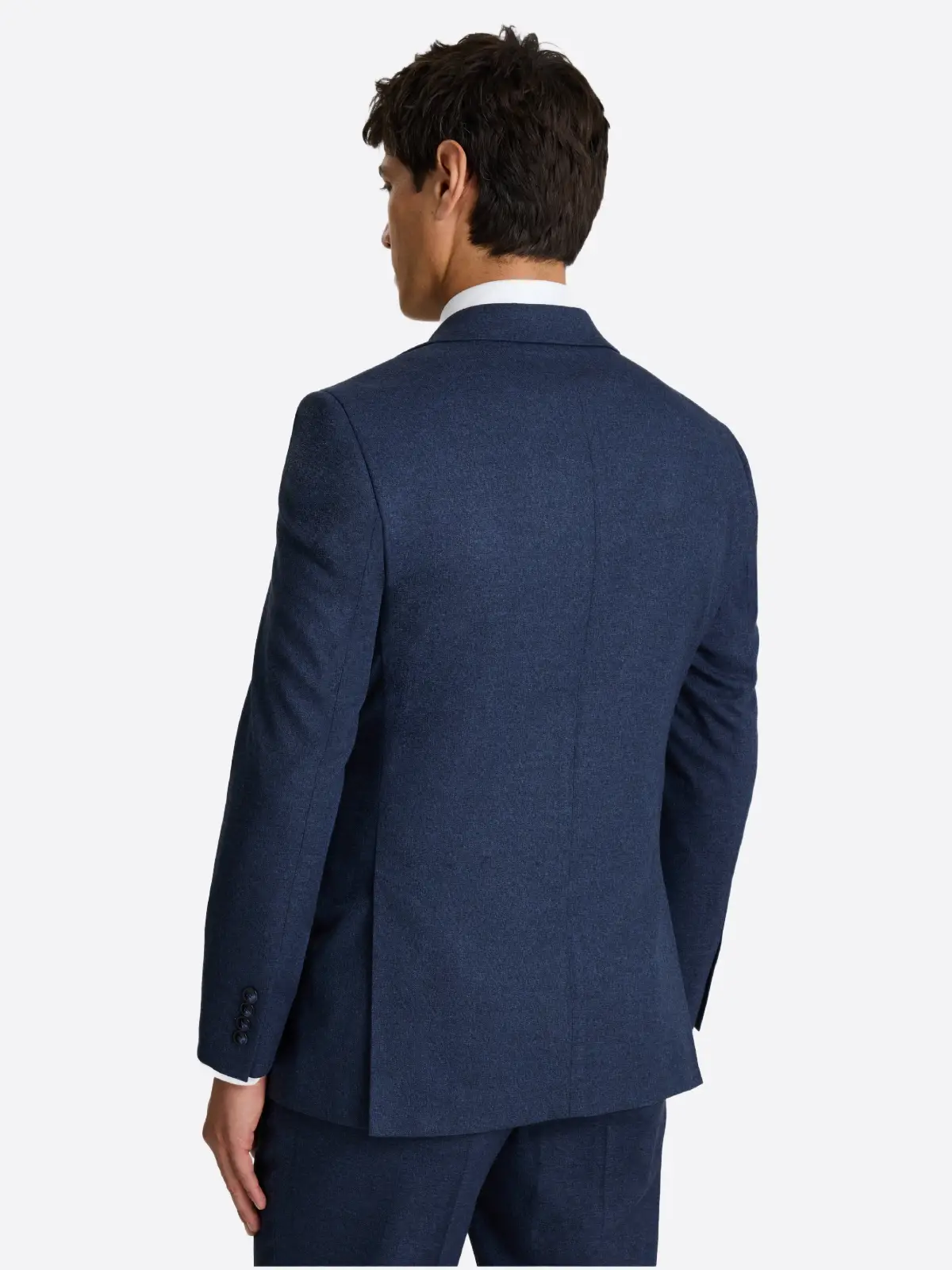 SuitsHeritage Men's Check Blue Regular Fit 3 Piece Suits Back