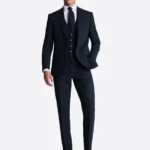 SuitsHeritage Men's Navy Regular Fit 3 Piece Suits
