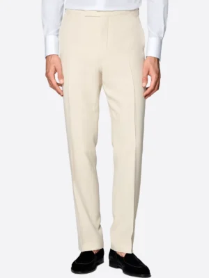 SuitsHeritage Men’s Cream Double Breasted Slim Fit 2 Piece Tuxedo Pant