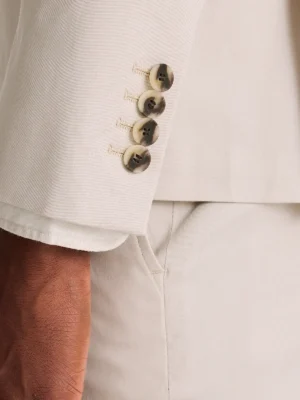 SuitsHeritage Men’s Solid Cream Double Breasted Regular Fit 2 Piece Suit Close